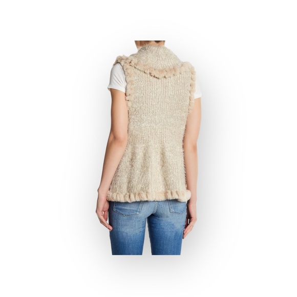 new Love Token ❤︎ Danielle Rabbit Fur Trim Vest ❤︎ Teddy Coat ❤︎ Ivory ❤︎ XS - Picture 13 of 16